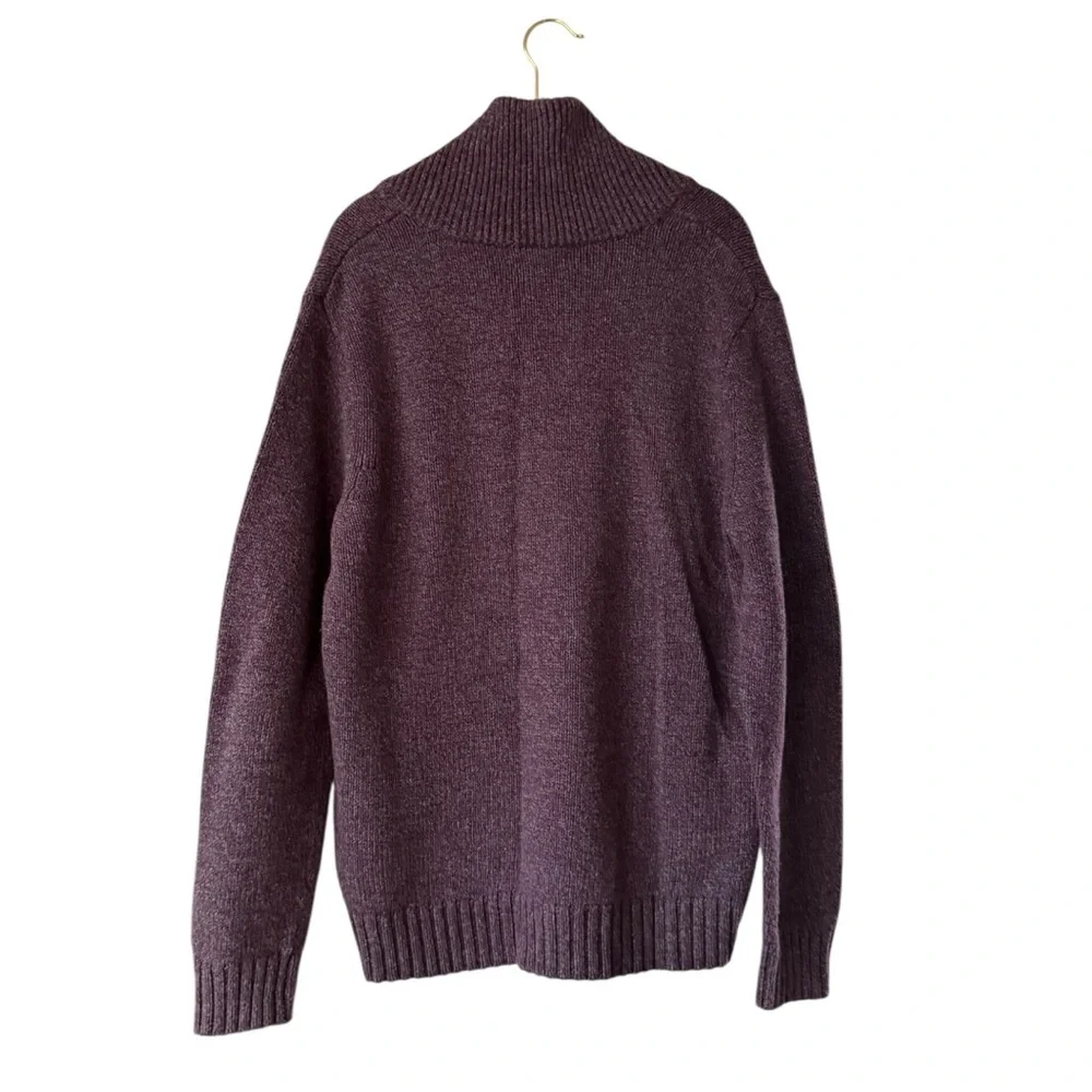 Banana Republic Men's Shawl Collar Sweater Plum Heather Cotton Blend Size Large
